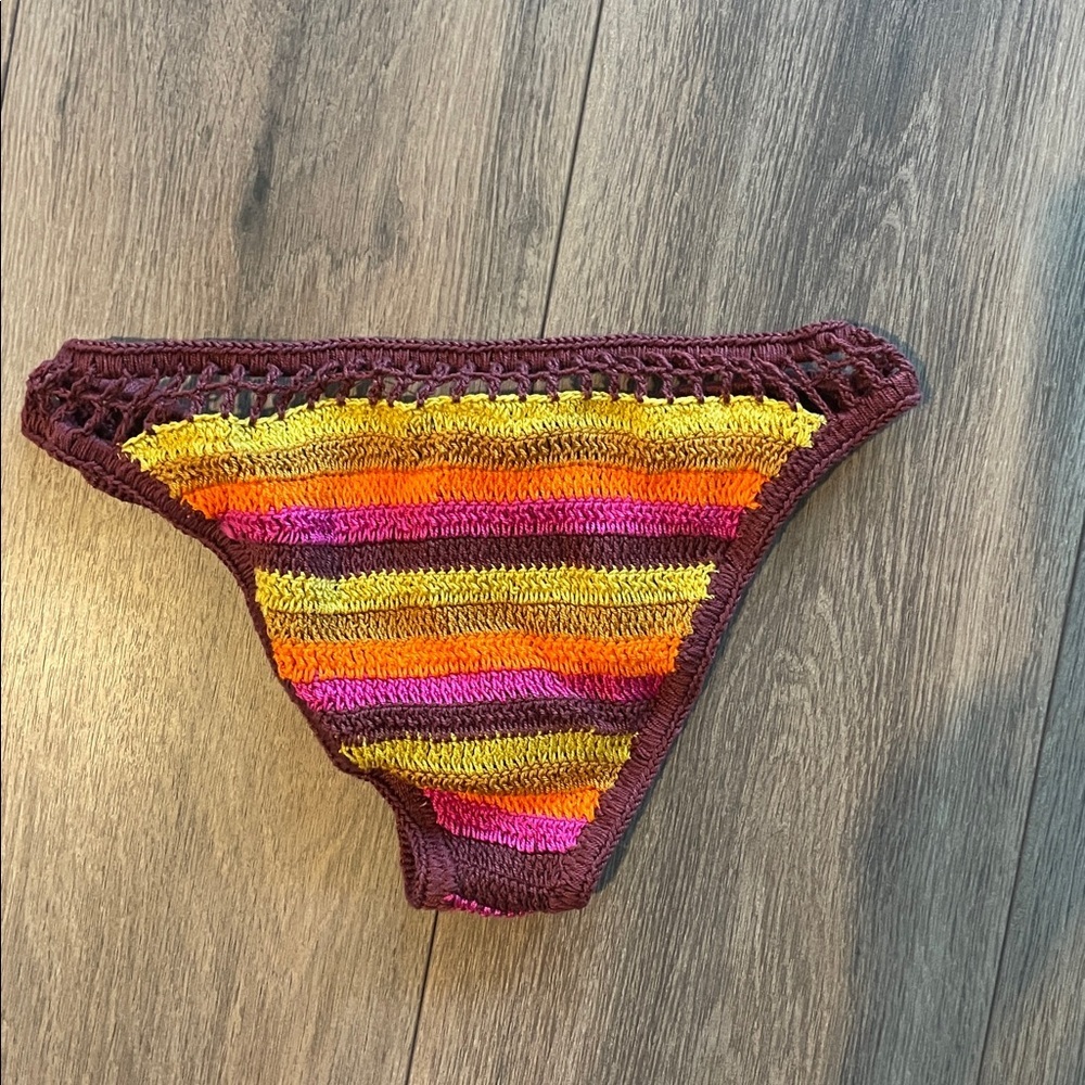 Anna Kosturova CROCHET MARSALA STRIPE BELLA BIKINI - BRAZILIAN BOTTOM - Picture 4 of 7